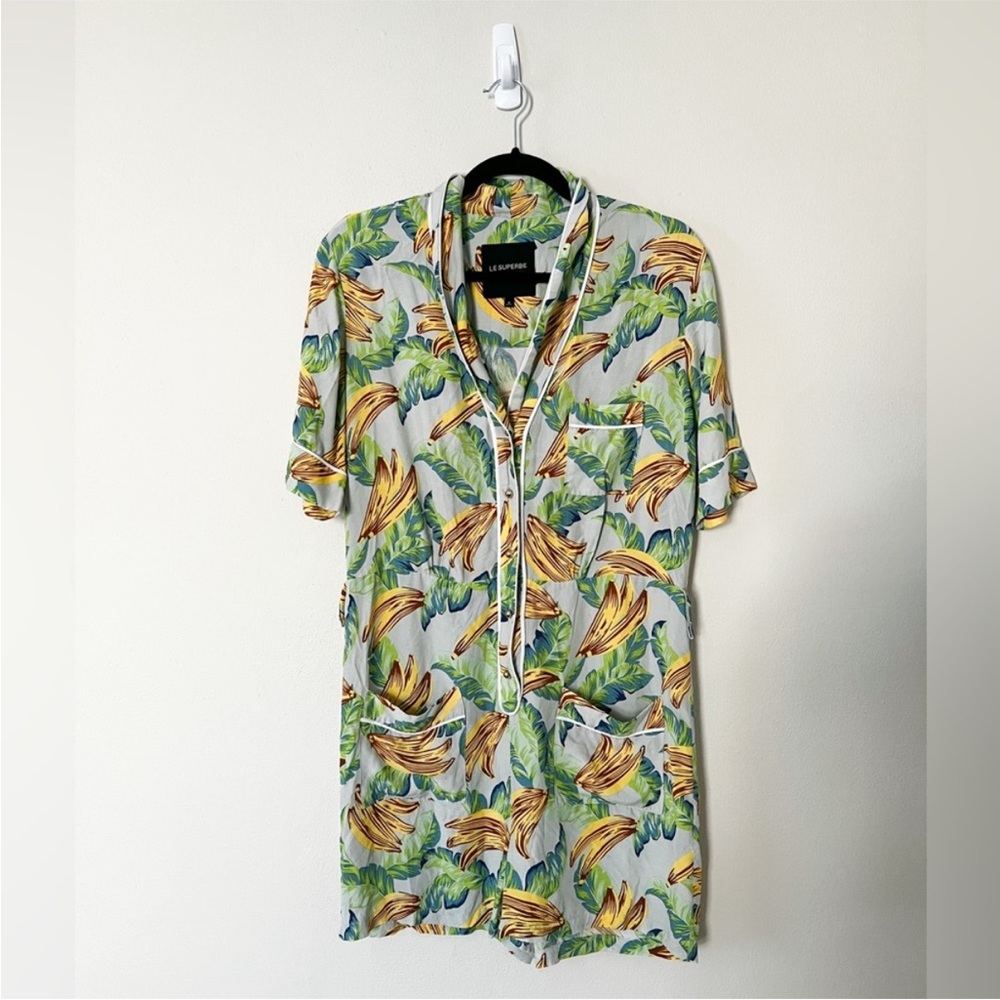 Tropical Banana Print Jumpsuit - Picture 3 of 5